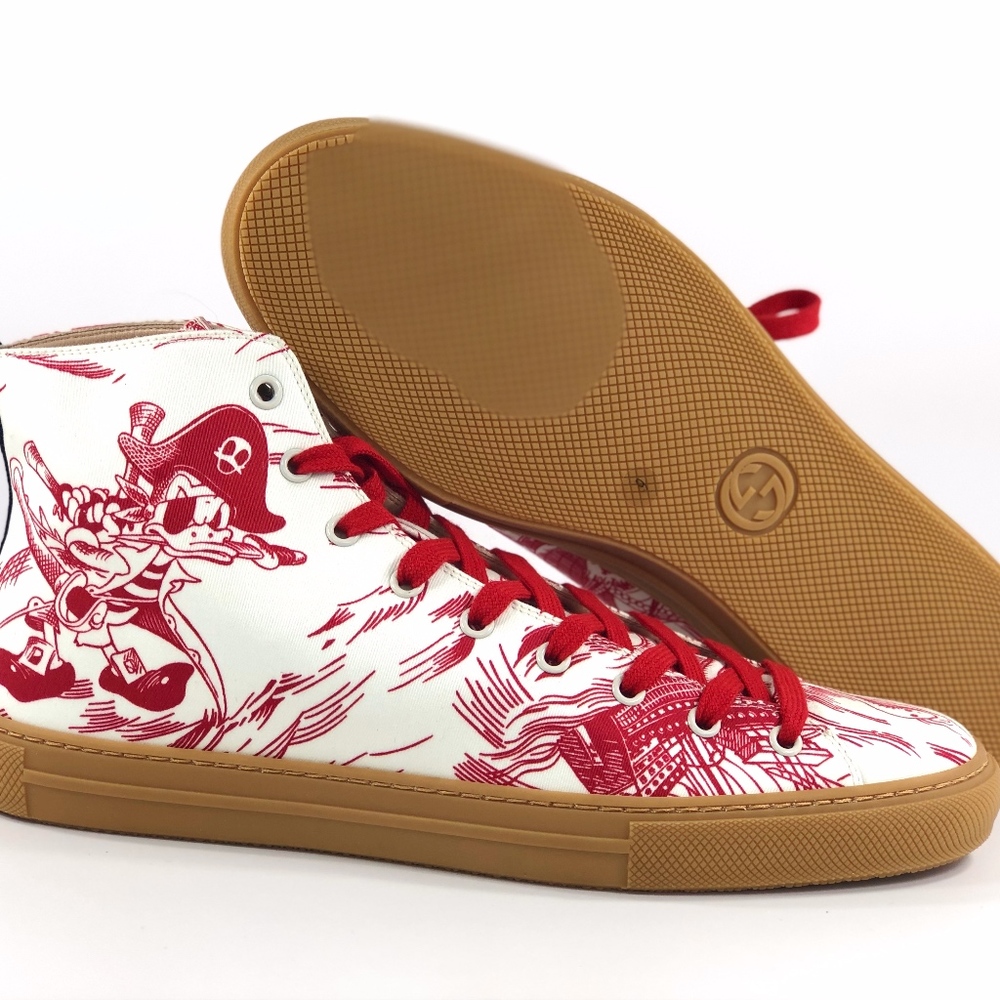 🎁Gucci Disney Donald Duck Leather High Top Sneaker